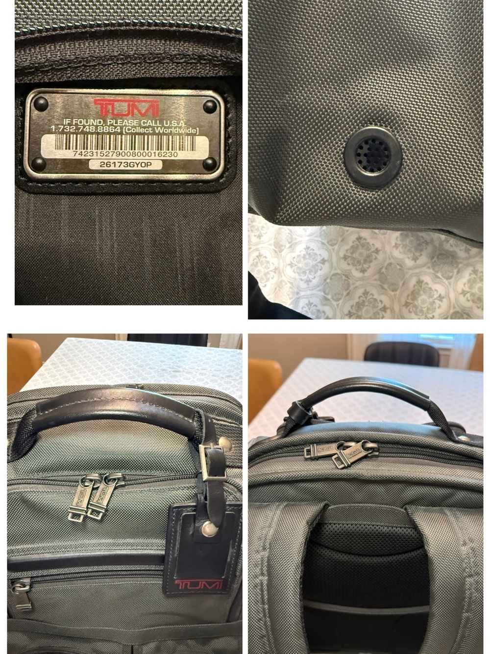 TUMI Compact Laptop Brief Pack Gray - Picture 12 of 15